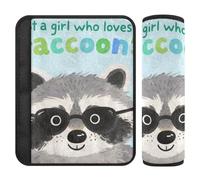 Just A Girl Who Loves Raccoon - Paquete de 2 fundas para cinturón de seguridad más cómodas de conducir para mochila, funda para cinturón de carro