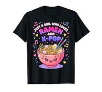 Just A Girl Who Loves Ramen and K-Pop Kawaii Girls Camiseta