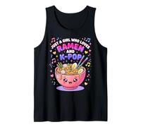 Just A Girl Who Loves Ramen and K-Pop Kawaii Girls Camiseta sin Mangas