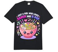 Just A Girl Who Loves Ramen and K-Pop Kawaii Girls Comfort Colors Adult Heavyweight T-Shirt