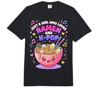 Just A Girl Who Loves Ramen and K-Pop Kawaii Girls Comfort Colors Adult Heavyweight T-Shirt