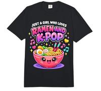 Just A Girl Who Loves Ramen and K-Pop Kawaii Girls Comfort Colors Adult Heavyweight T-Shirt