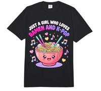 Just A Girl Who Loves Ramen and K-Pop Kawaii Girls Comfort Colors Adult Heavyweight T-Shirt