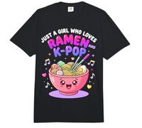 Just A Girl Who Loves Ramen and K-Pop Kawaii Girls Comfort Colors Adult Heavyweight T-Shirt