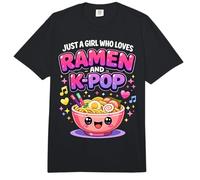 Just A Girl Who Loves Ramen and K-Pop Kawaii Girls Comfort Colors Adult Heavyweight T-Shirt