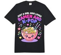 Just A Girl Who Loves Ramen and K-Pop Kawaii Girls Comfort Colors Adult Heavyweight T-Shirt