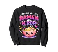 Just A Girl Who Loves Ramen and K-Pop Kawaii Girls Sudadera