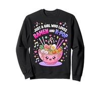 Just A Girl Who Loves Ramen and K-Pop Kawaii Girls Sudadera