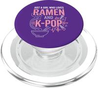 Just A Girl Who Loves Ramen y K-Pop Diseño de música Divertida PopSockets PopGrip para MagSafe