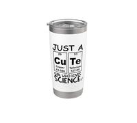 Just a Girl Who Loves Science Cute Girls Science Teacher Vaso térmico de acero inoxidable de doble pared