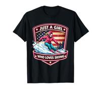 Just A Girl Who Loves Skiing American Skier Ski Resort USA Camiseta