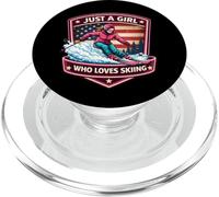 Just A Girl Who Loves Skiing American Skier Ski Resort USA PopSockets PopGrip para MagSafe