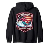 Just A Girl Who Loves Skiing American Skier Ski Resort USA Sudadera con Capucha