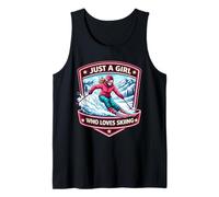 Just A Girl Who Loves Skiing Ski Resort Womens Quote Camiseta sin Mangas