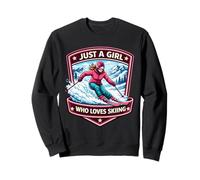 Just A Girl Who Loves Skiing Ski Resort Womens Quote Sudadera
