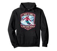 Just A Girl Who Loves Skiing Ski Resort Womens Quote Sudadera con Capucha