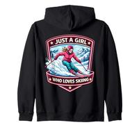 Just A Girl Who Loves Skiing Ski Resort Womens Quote Sudadera con Capucha
