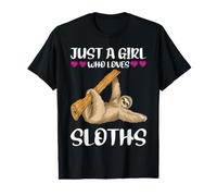 Just A Girl Who Loves Sloths Funny Sloth Lovers Camiseta gráfica económica