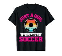 Just a Girl Who Loves Soccer Mujeres Jóvenes Femenino RetroVintage Camiseta