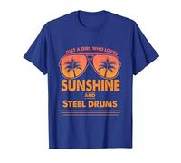 Just A Girl Who Loves Sunshine and Steel Drums For Woman Camiseta, Hombre, Azul Real, 3XL
