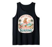 Just A Girl Who Loves Surfing Woman Surfer Cute Surfboard Camiseta sin Mangas