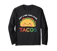 Just A Girl Who Loves Tacos Mexican Food Lover Men Women Manga Larga