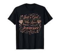 Just a Girl Who Loves Tennessee Floral Women and Girls Camiseta