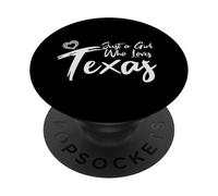 Just a Girl Who Loves Texas. Cute Women's Teen Girls Tween PopSockets PopGrip Adhesivo