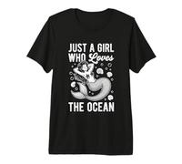 Just A Girl Who Loves The Ocean - Playa Divertida para Mujer Camiseta Premium