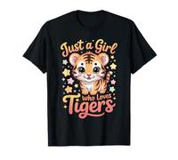 Just a Girl Who Loves Tigers Cute Tiger Lover Quote Camiseta