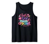 Just a Girl Who Loves to Crochet Funny Cute Crochet Camiseta sin Mangas