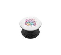 Just a Girl Who Loves to Crochet Funny Cute Crochet PopSockets PopGrip Adhesivo
