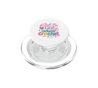 Just a Girl Who Loves to Crochet Funny Cute Crochet PopSockets PopGrip para MagSafe