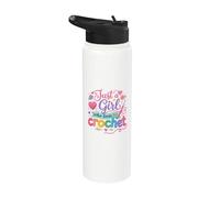 Just a Girl Who Loves to Crochet Funny cute Crochet Stainless Steel Insulated Water Bottle