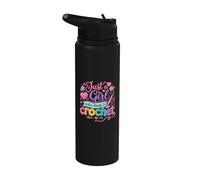 Just a Girl Who Loves to Crochet Funny cute Crochet Stainless Steel Insulated Water Bottle