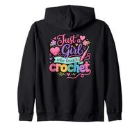Just a Girl Who Loves to Crochet Funny Cute Crochet Sudadera con Capucha