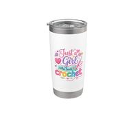 Just a Girl Who Loves to Crochet Funny cute Crochet Vaso térmico de acero inoxidable de doble pared