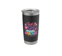 Just a Girl Who Loves to Crochet Funny cute Crochet Vaso térmico de acero inoxidable de doble pared