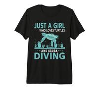 Just A Girl Who Loves Turtles and Scuba Diving Dive Diver Camiseta Premium