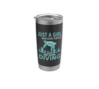 Just A Girl Who Loves Turtles And Scuba Diving Dive Diver Vaso térmico de acero inoxidable de doble pared