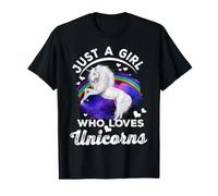 Just A Girl Who Loves Unicorns Funny Unicorn Lover For Girl Camiseta gráfica económica