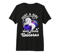 Just A Girl Who Loves Unicorns Funny Unicorn Lover For Girl Camiseta Premium