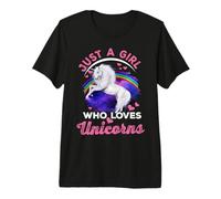 Just A Girl Who Loves Unicorns Funny Unicorn Lover For Girl Camiseta Premium