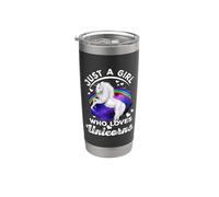 Just A Girl Who Loves Unicorns Funny Unicorn Lover For Girl Vaso térmico de acero inoxidable de doble pared