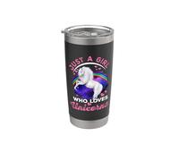 Just A Girl Who Loves Unicorns Funny Unicorn Lover For Girl Vaso térmico de acero inoxidable de doble pared