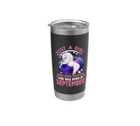 Just A Girl Who Loves Unicorns Was Born September Birthday Vaso térmico de acero inoxidable de doble pared