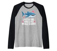 Just a Girl Who Loves Whale Sharks Cute Whale Shark Camiseta Manga Raglan