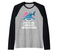 Just a Girl Who Loves Whale Sharks Cute Whale Shark Camiseta Manga Raglan