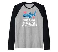 Just a Girl Who Loves Whale Sharks Cute Whale Shark Camiseta Manga Raglan