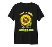 Just A Girl Who Loves Whippets Funny Dog Sunflower Whippet Camiseta Premium